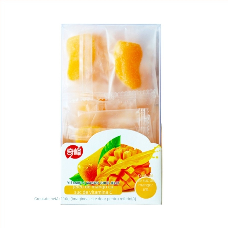 Qifeng gumă cu vitamina C: jeleuri cu mango, bomboane cu piersică albă, dulciuri din fructe pentru copii QQ bomboane