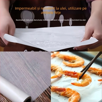 Hârtie de copt cu silicon, rezistentă la temperaturi înalte, antiaderentă, absorbantă de grăsime