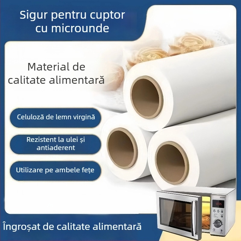 Hârtie de copt cu silicon, rezistentă la temperaturi înalte, antiaderentă, absorbantă de grăsime