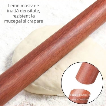 Rolă de aluat din lemn masiv de jujube cu inimă roșie, pentru uz casnic, dimensiuni mici și mari; pentru aluat, foi de gyoza și tăiței