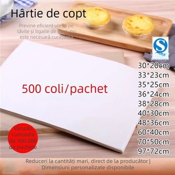 Hârtie de copt cu absorbție de ulei, antiaderentă, pentru tavă de cuptor — pentru prăjituri și pizza