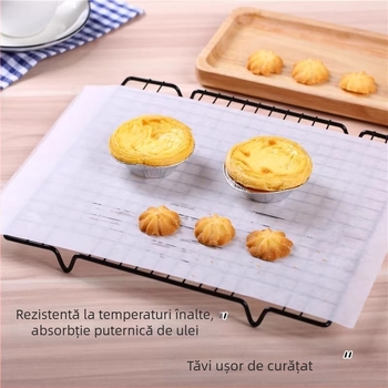 Hârtie de copt cu absorbție de ulei, antiaderentă, pentru tavă de cuptor — pentru prăjituri și pizza