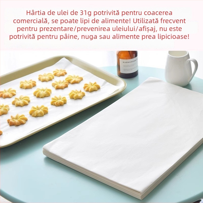 Hârtie de copt cu absorbție de ulei, antiaderentă, pentru tavă de cuptor — pentru prăjituri și pizza