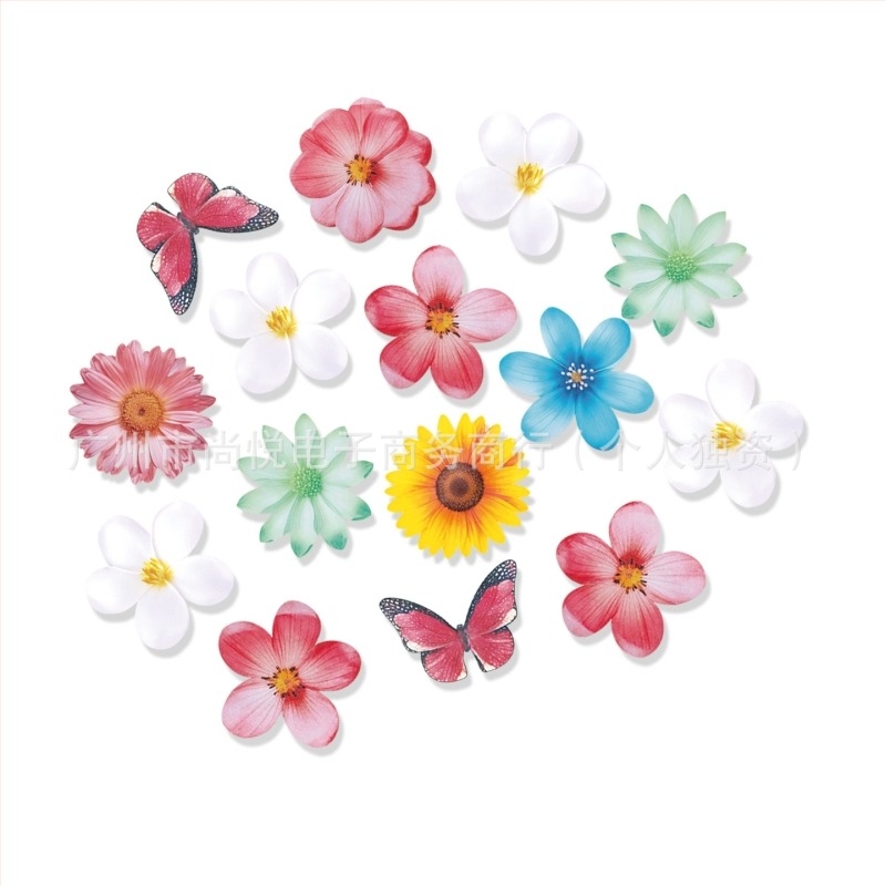 Decorațiuni pentru prăjituri din hârtie de wafer: fluture alb, fluture cu floare de cireș, decoruri pentru preparate reci