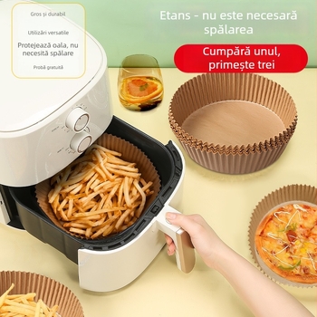 Hârtie pentru friteuză cu aer – absorbantă de grăsime, antiaderentă, rotundă, rezistentă la temperaturi înalte, pernă de copt