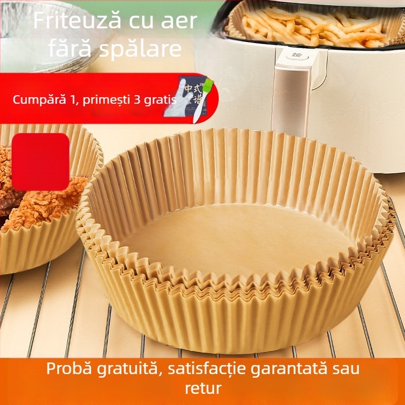 Hârtie pentru friteuză cu aer – absorbantă de grăsime, antiaderentă, rotundă, rezistentă la temperaturi înalte, pernă de copt