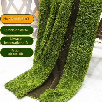 Mușchi artificial, gazon artificial și covor de gazon, decor cu plante verzi pentru amenajări peisagistice, țesătură pluș ca fundal de fotografiere