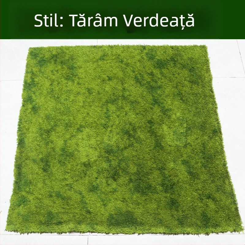 Mușchi artificial, gazon artificial și covor de gazon, decor cu plante verzi pentru amenajări peisagistice, țesătură pluș ca fundal de fotografiere