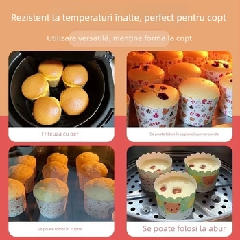 Cupe de brioşe din hârtie, rezistente la temperaturi înalte, pentru cuptor