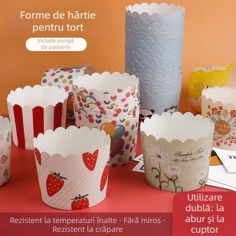 Cupe de brioşe din hârtie, rezistente la temperaturi înalte, pentru cuptor