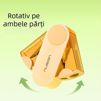 Deli NS074 ascuțitor de creioane rotativ cu două găuri, cu diametru mare, pentru elevi