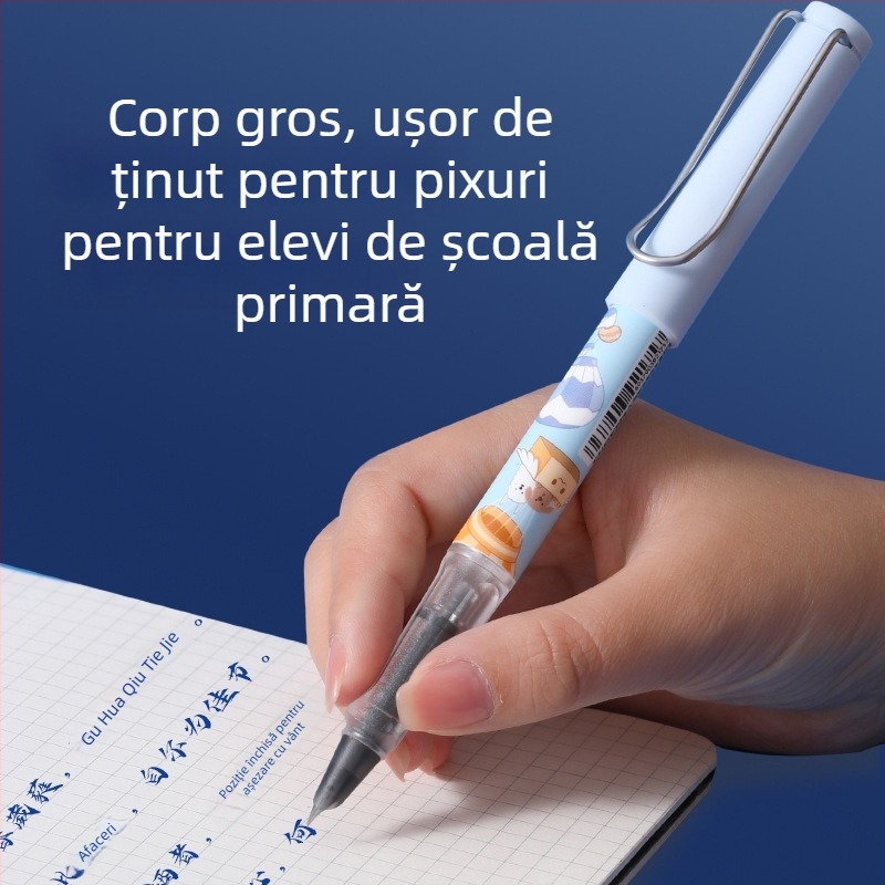 Set de exerciții pentru scrierea corectă pentru elevi din clasa a treia, cu ștergere termică și stilou cu cerneală în cartuș