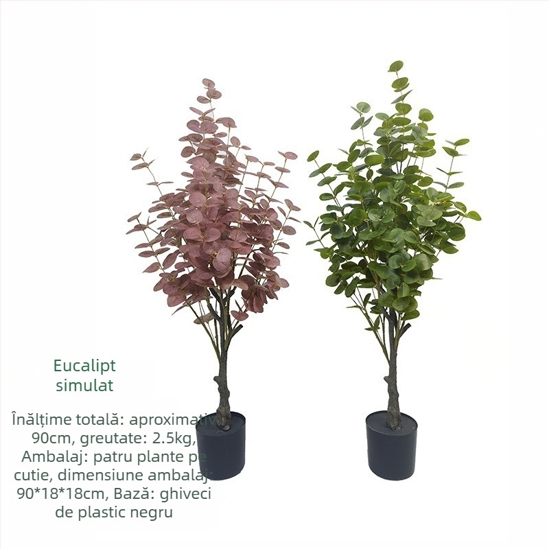 Arbore artificial de eucalipt pentru interior, decor hotelier, plantă de podea decorativă, personalizabilă