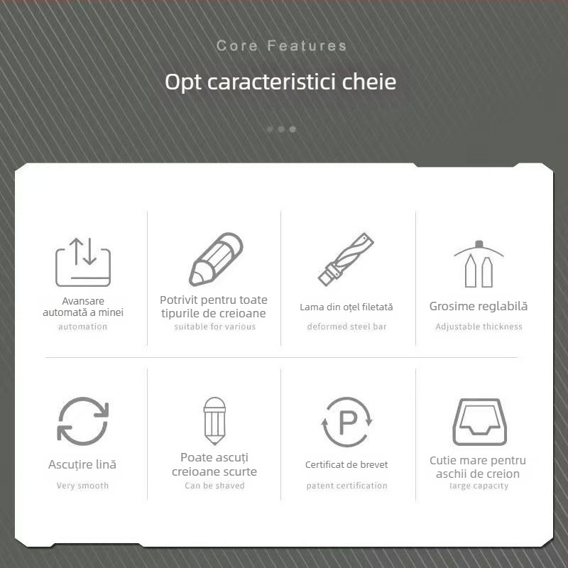 Dingbang 5C ascuțitor de creioane cu manivelă – mic, portabil, manual