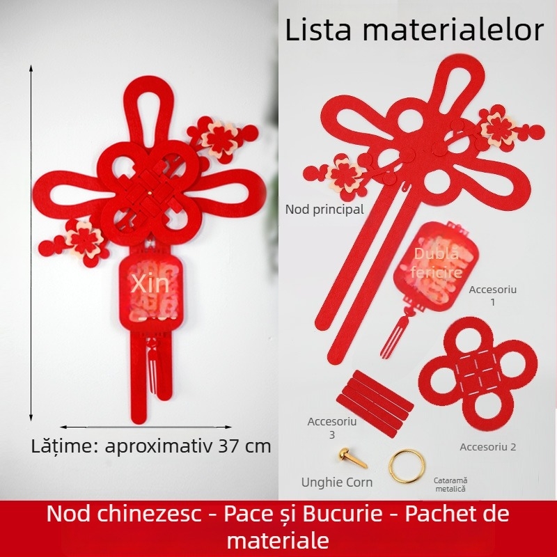 Nod chinezesc pentru ușă cu simbolul norocului, decor pentru noua casă și Festivalul Primăverii 2026