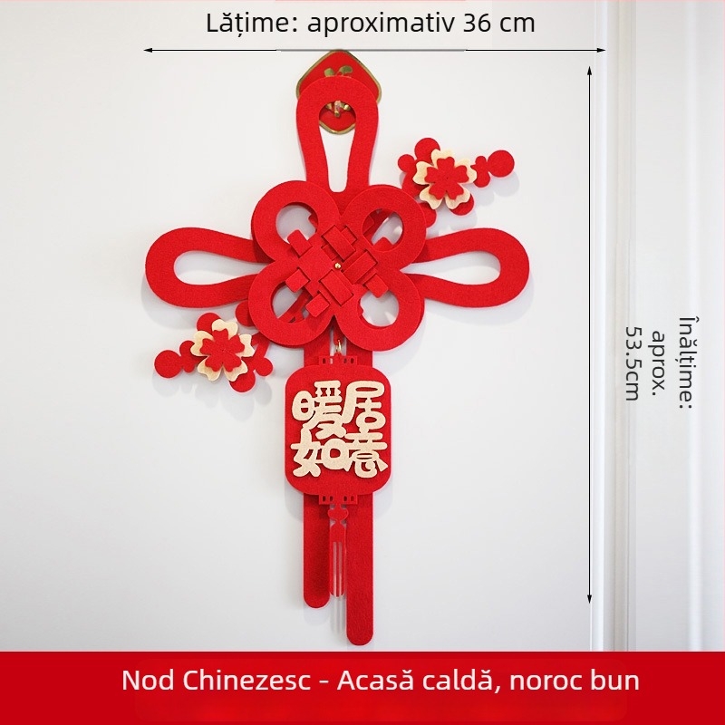 Nod chinezesc pentru ușă cu simbolul norocului, decor pentru noua casă și Festivalul Primăverii 2026