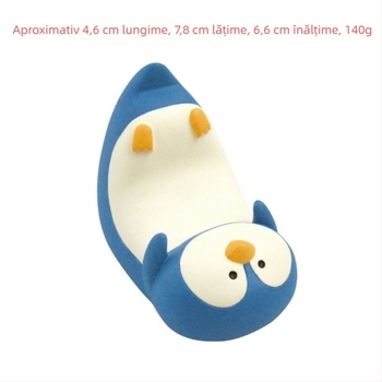 Suport pentru telefon în tema acvariu și suport orizontal pentru tabletă iPad, obiect din rășină cu motiv penguin, delfin și rechin