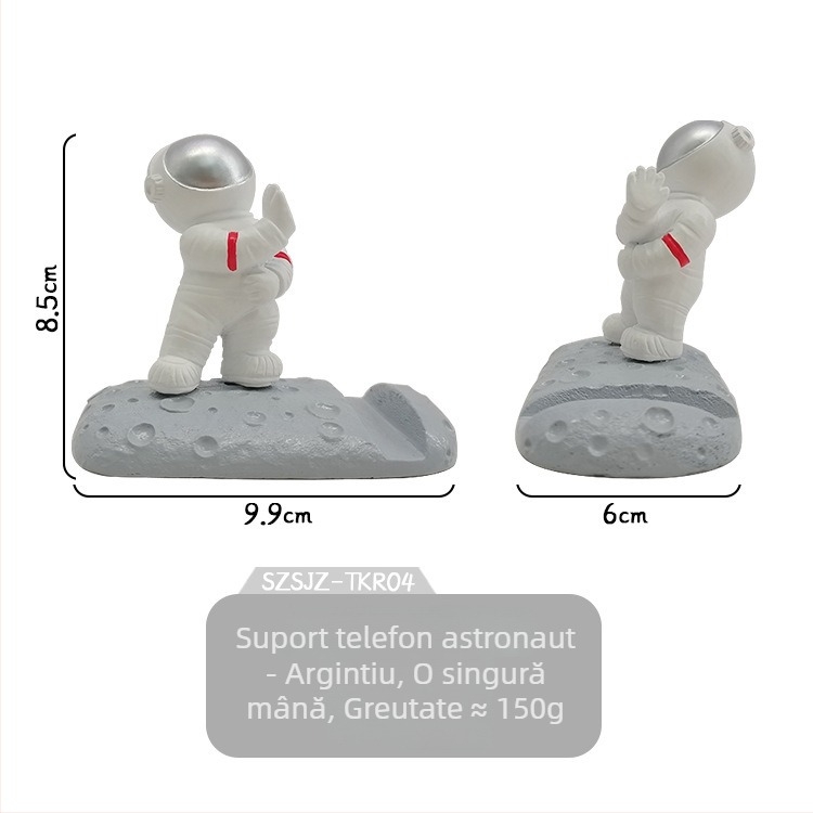 Suport pentru telefon din rășină cu astronaut spațial-pilot - ornament decorativ pentru birou