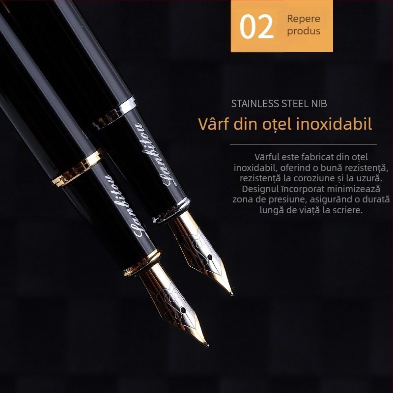 Stilou metalic model 950 pentru afaceri, cadou de birou pentru semnare, cartuș de cerneală 3,4 mm