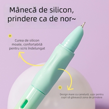 Deli SF551 Stilou de caligrafie pentru corectarea posturii, pentru elevi, cu sac de cerneală