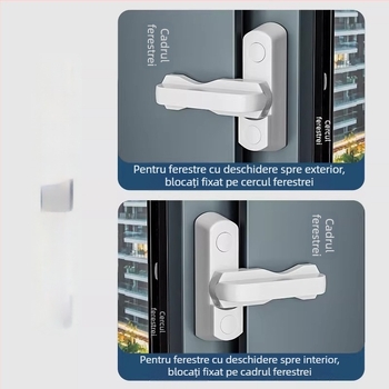 Încuietoare anti-furt pentru ferestre batante, din plastic-otel gros