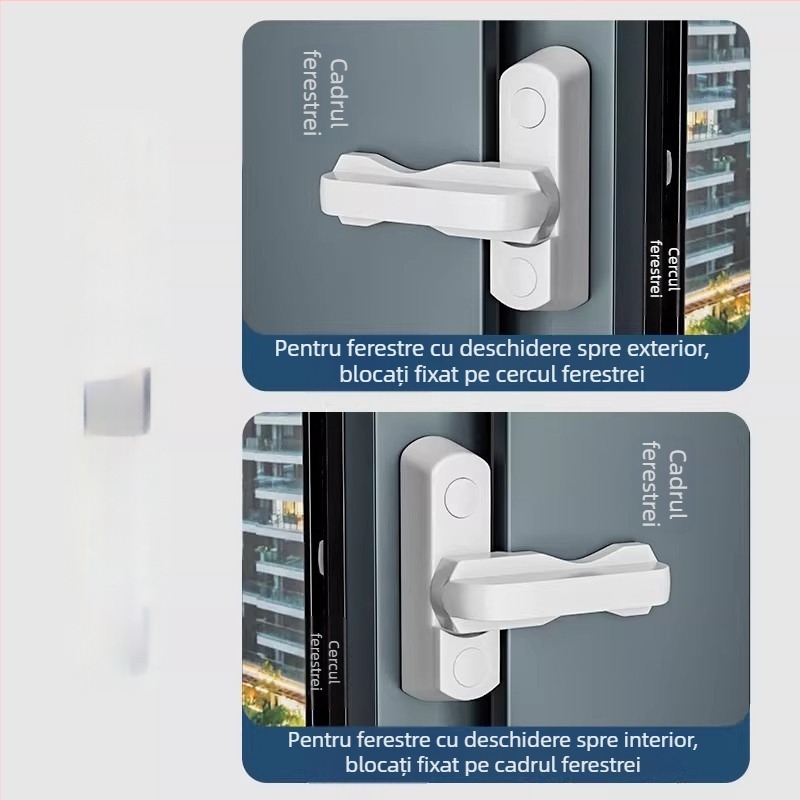 Încuietoare anti-furt pentru ferestre batante, din plastic-otel gros