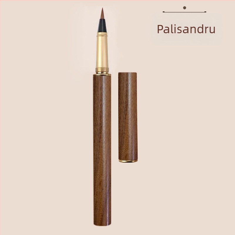 Pix de pensulă din lemn, moale, pentru caligrafie chineză, vârf din oțel, alimentare cu cerneală rotativă, gravare posibilă