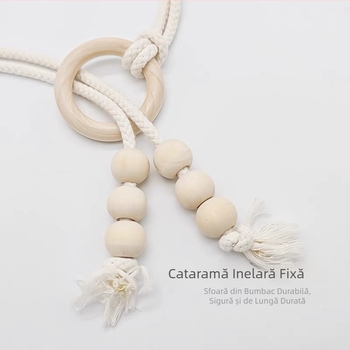 Stil nordic minimalist: curea pentru perdea, perdea albă transparentă și ciucuri