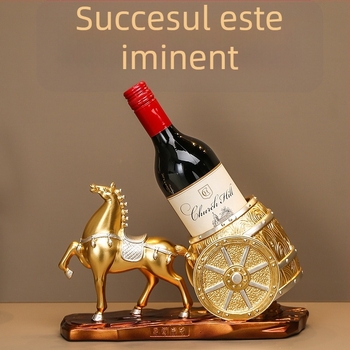 Decorațiune din rășină pentru suportul de vin – elegantă, cu poziționare înclinată, decor pentru living, motiv cal