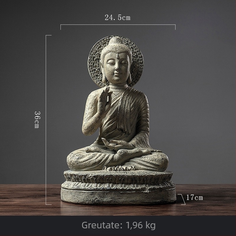 Statuetă Buddha în stil zen chinezesc – decor din rășină pentru casă, sufragerie, antreu și birou
