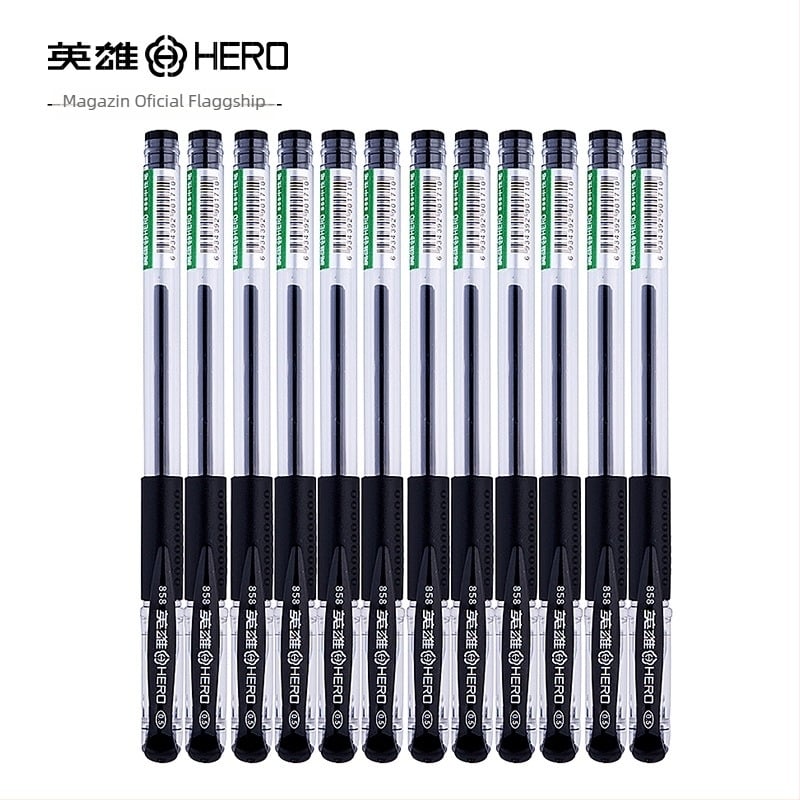 Stilou gel HERO 858, pachet 12, vârf 0,5 mm, pentru scriere și examene