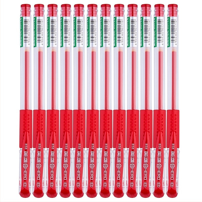 Stilou gel HERO 858, pachet 12, vârf 0,5 mm, pentru scriere și examene