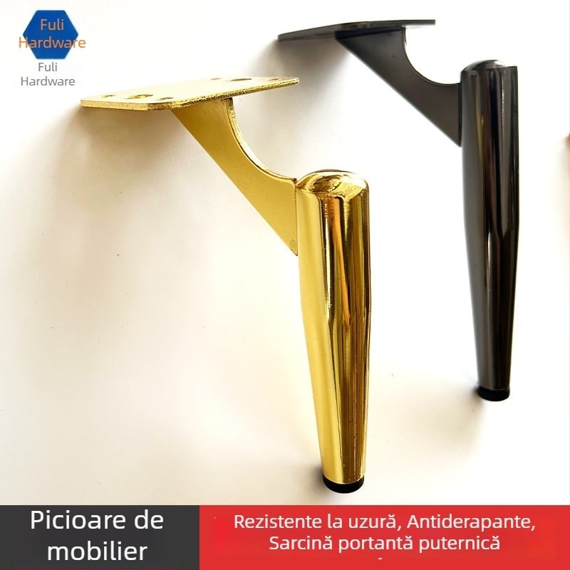 D048 picioare de mobilier din metal, lux ușor, 15/19 cm, pentru canapea, dulap TV, hol și dulapuri de baie — oțel laminat la rece
