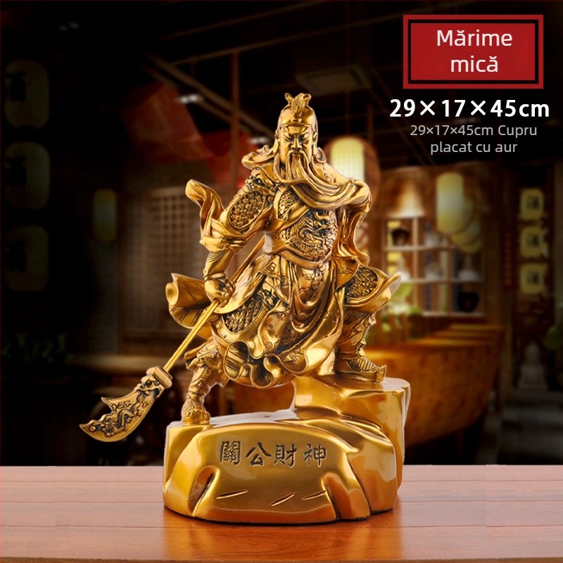 Statuie Guan Yu și Zeul Prosperității pentru decorul de casă și închinare