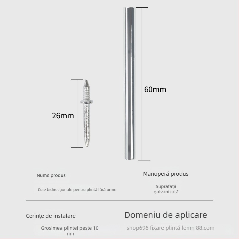 Cardland Cuie invizibile 008 pentru plinte – oțel laminat la rece, galvanizat, pentru garderobă, stil modern minimalist
