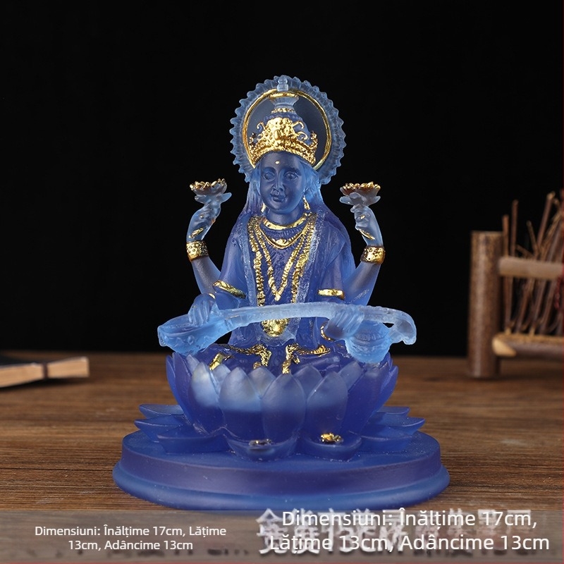 Statuetă din rășină a zeiței Saraswati pentru decor de casă