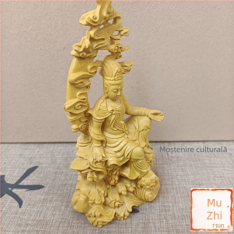 Statuie din lemn Guanyin Bodhisattva, în stil Ming-Qing, decor interior