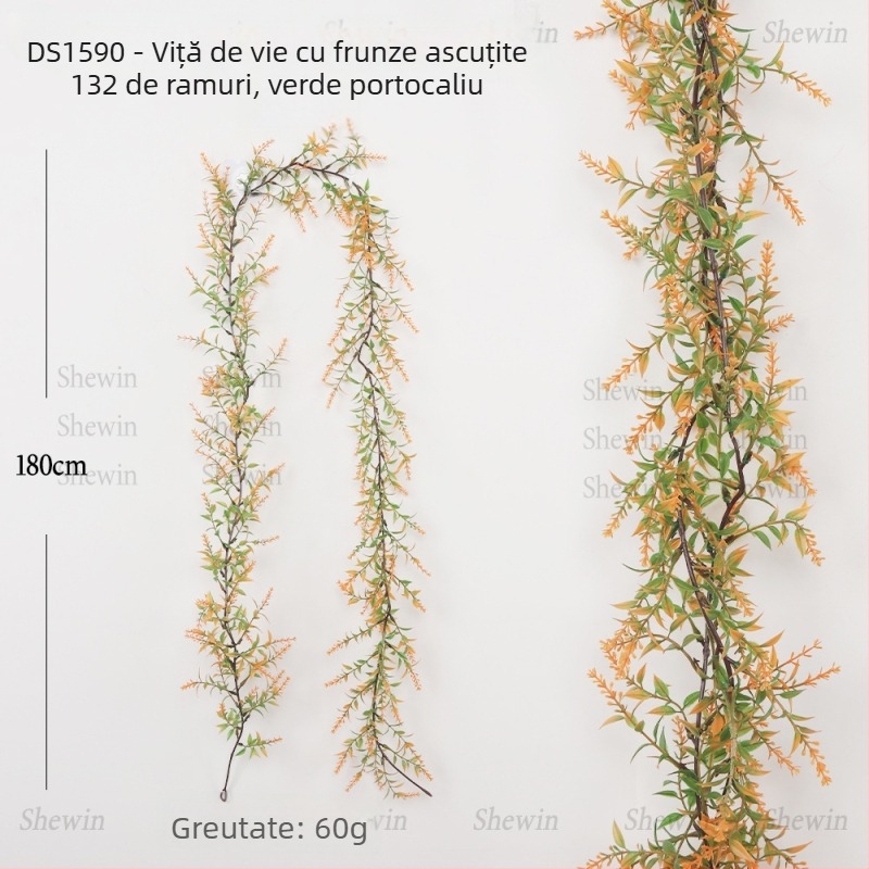 Plante verzi artificiale cu viță de grâu pentru decor interior — Viță de ratan decorativ pentru Halloween și toamnă