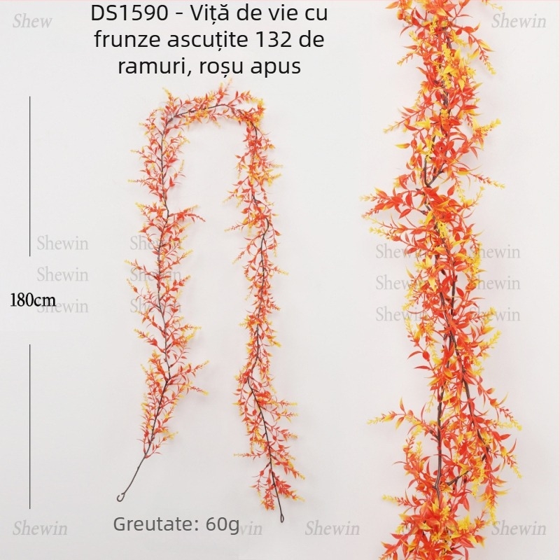 Plante verzi artificiale cu viță de grâu pentru decor interior — Viță de ratan decorativ pentru Halloween și toamnă