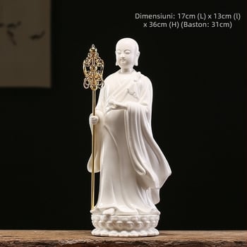 Statuie Ksitigarbha Bodhisattva, porțelan alb, stil clasic chinezesc