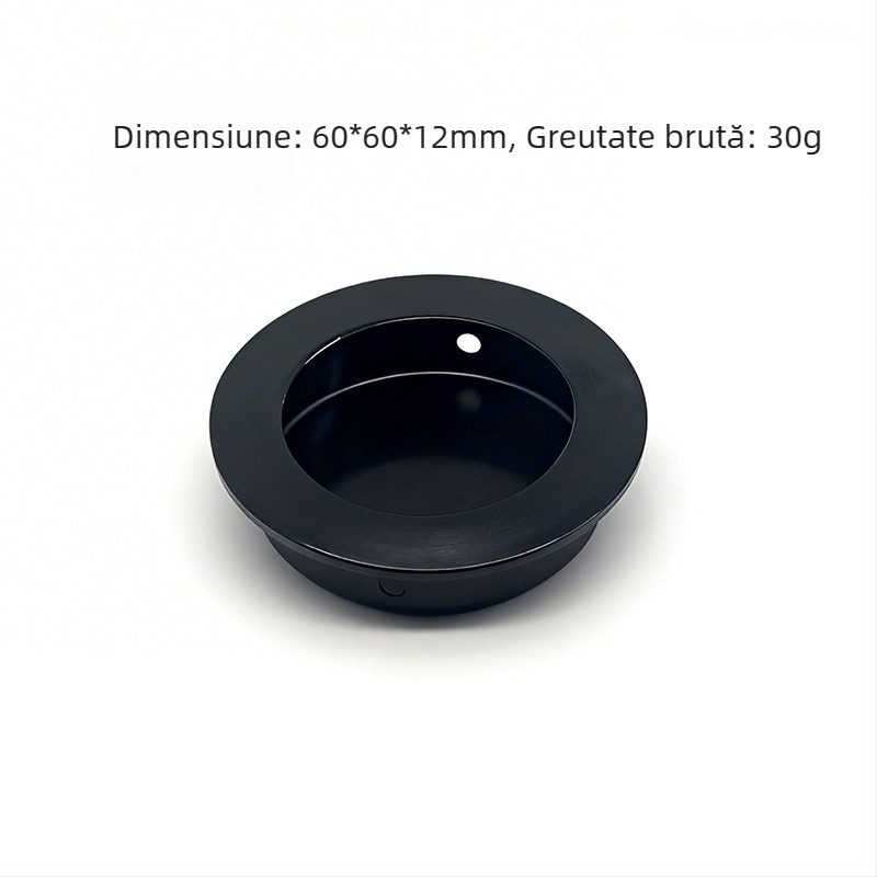 Mâner rotund din oțel inoxidabil, ascuns pentru dulapuri și uși, montaj încastrat, design minimalist modern