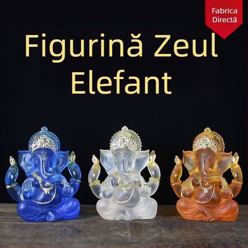 Figurină din rășină a Elefantului Zeu – Ganesh, zeu indian cu cap de elefant, stil vintage din Asia de Sud-Est