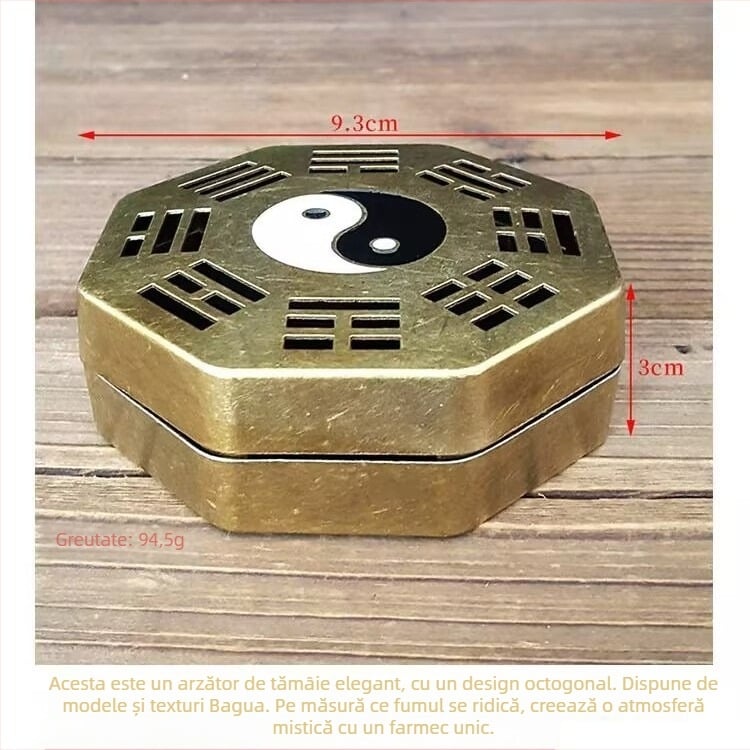 Incensier metalic cu motiv dragon și phoenix, suport decorativ pentru casă, turn de tămâie cu model noros și bază cu picior de elefant, pentru lemn de santal și agarwood
