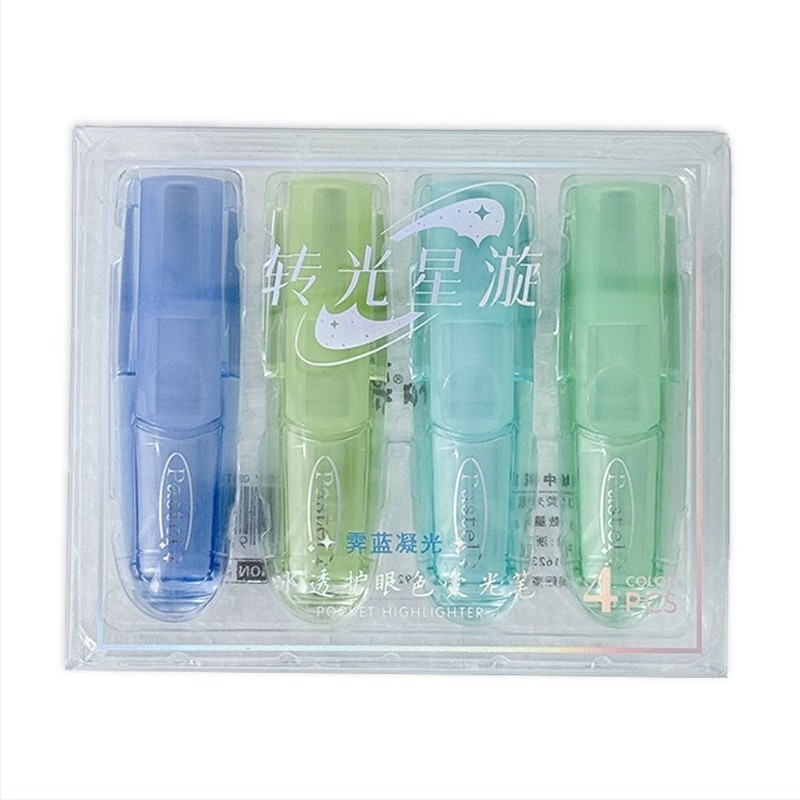 Marker fluorescent Mule 8709, vârf înclinat 0,5 mm, culori moi, protecție pentru ochi, durabil, rezistent la pete, pentru elevi