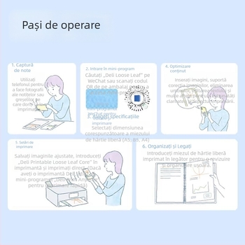 Deli hârtie de umplere imprimabilă pentru carnet DIY, cu 26 de găuri, universală, pentru protecția ochilor, format A4/A5/B5