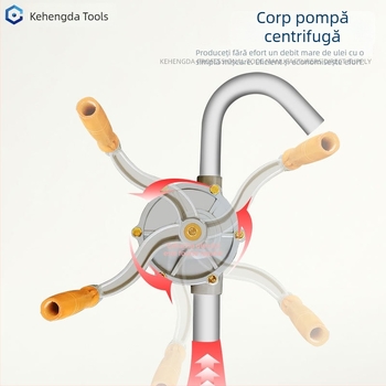 Pompa manuală pentru ulei diesel, acționare prin manivelă, autoamorsare, construcție din aluminiu