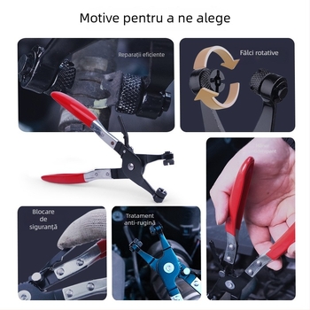 Clește pentru șuruburi de conducte de apă auto, gură dreaptă pentru țevi, clește flexibil pentru șine de bandă și clește pentru prinderi cu sârmă
