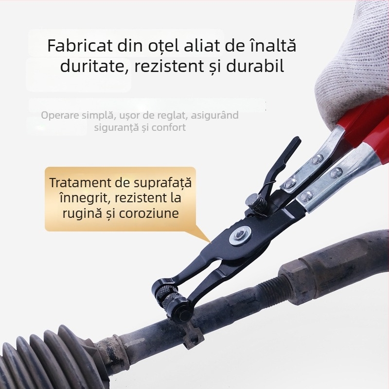 Clește pentru șuruburi de conducte de apă auto, gură dreaptă pentru țevi, clește flexibil pentru șine de bandă și clește pentru prinderi cu sârmă