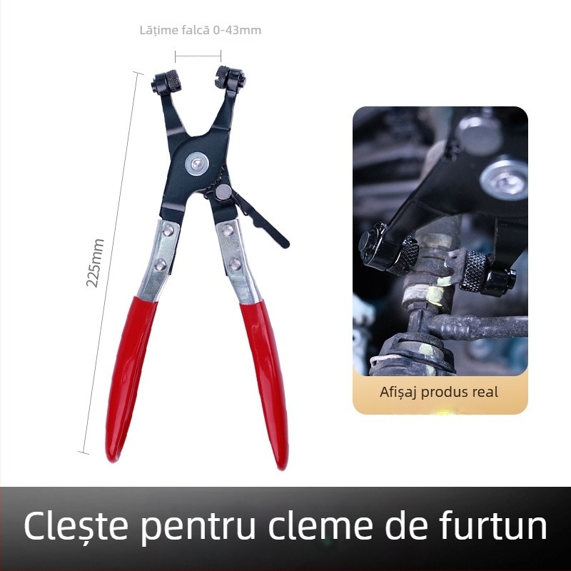 Clește pentru șuruburi de conducte de apă auto, gură dreaptă pentru țevi, clește flexibil pentru șine de bandă și clește pentru prinderi cu sârmă