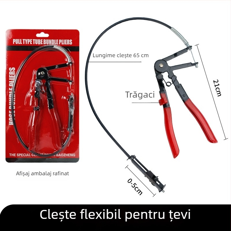 Clește pentru șuruburi de conducte de apă auto, gură dreaptă pentru țevi, clește flexibil pentru șine de bandă și clește pentru prinderi cu sârmă
